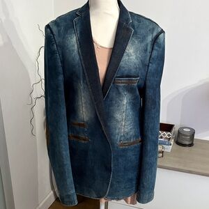 Men's Classic Blue Denim Blazer